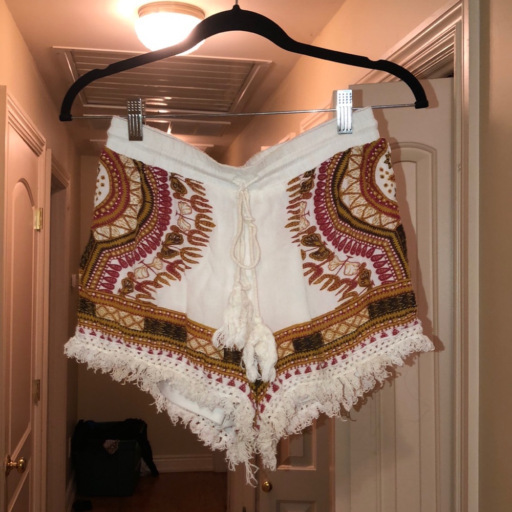 Band of Gypsies Tassel Fringe Printed Shorts